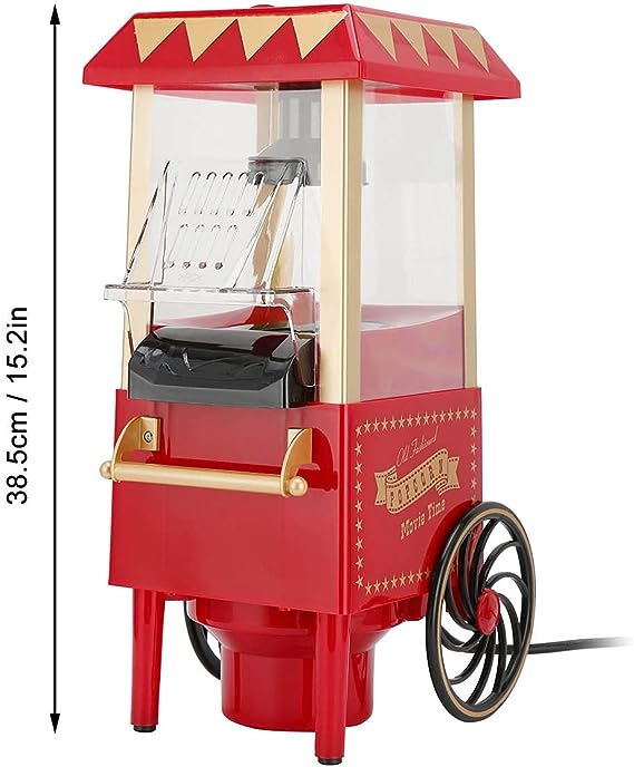 Retro Hot Air Popcorn Maker Machine - 1200W