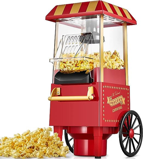 Retro Hot Air Popcorn Maker Machine - 1200W