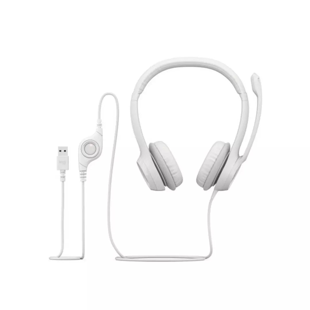 سماعة رأس USB Logitech H390 - بيضاء