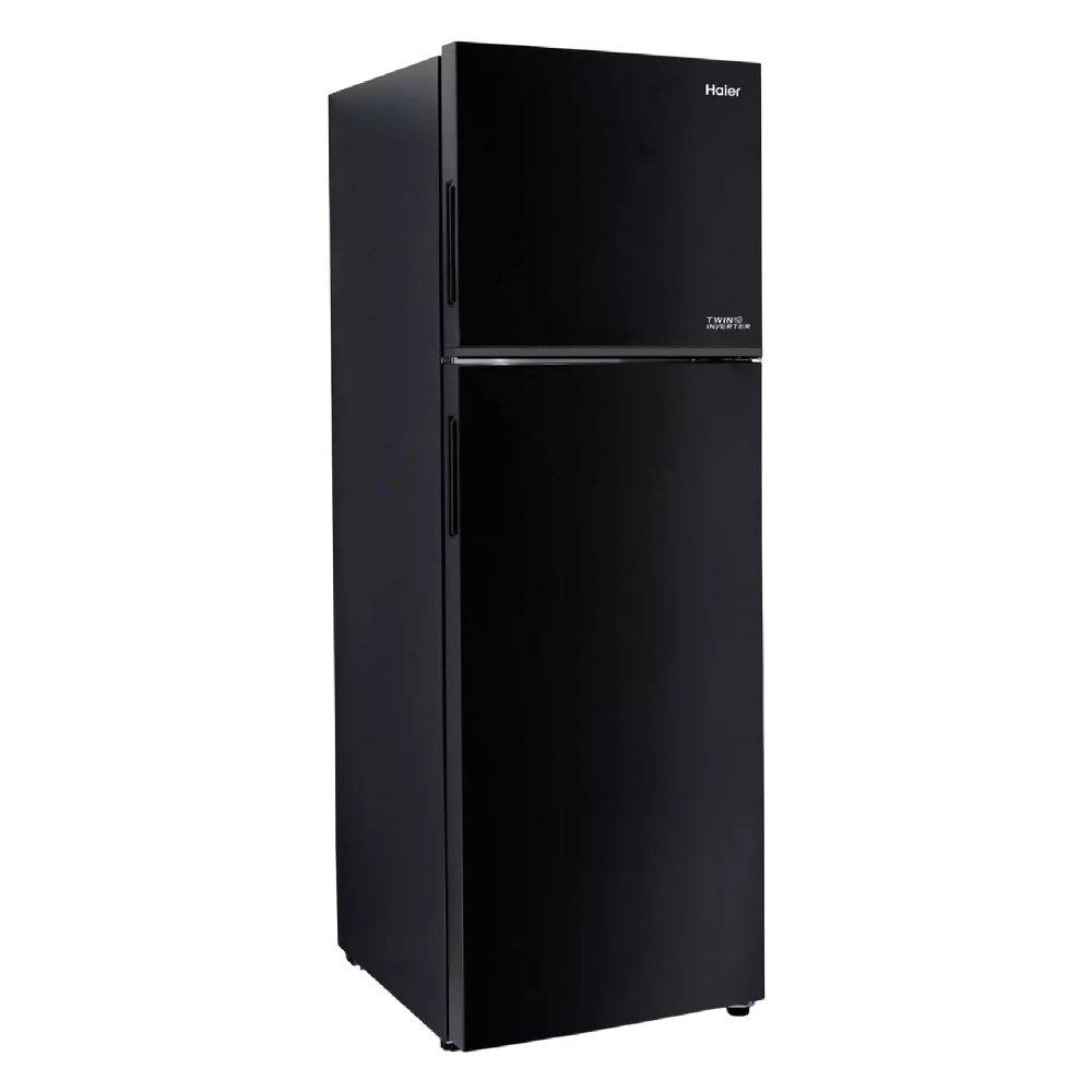 Haier Top Mount Refrigerator – 12.6 CFT / 357 L Top Freezer Fridge (Black)