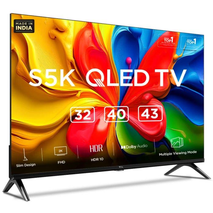 TCL S5K, 32-inch HD QLED Smart Google TV – HDR10, Dolby Audio – Black