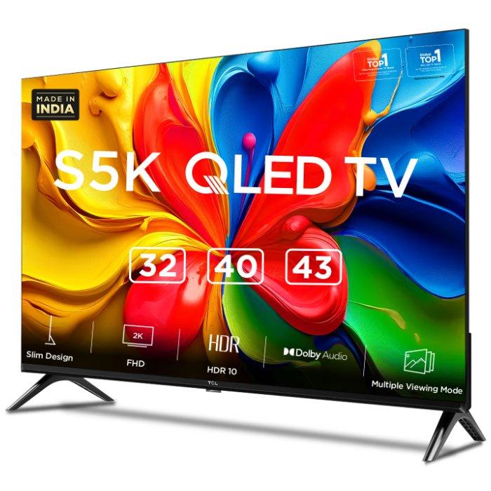 TCL S5K, 32-inch HD QLED Smart Google TV – HDR10, Dolby Audio – Black