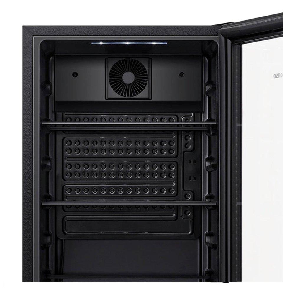 مبرد مشروبات هيسنس RBC122N4ASU – 3.3 CFT، سعة 94 لتر، بدون صقيع، باب زجاجي، أسود