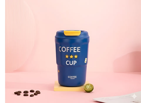 D.kadi KD7060 Vacuum Coffee Mug, Stainless Steel - 380 ml