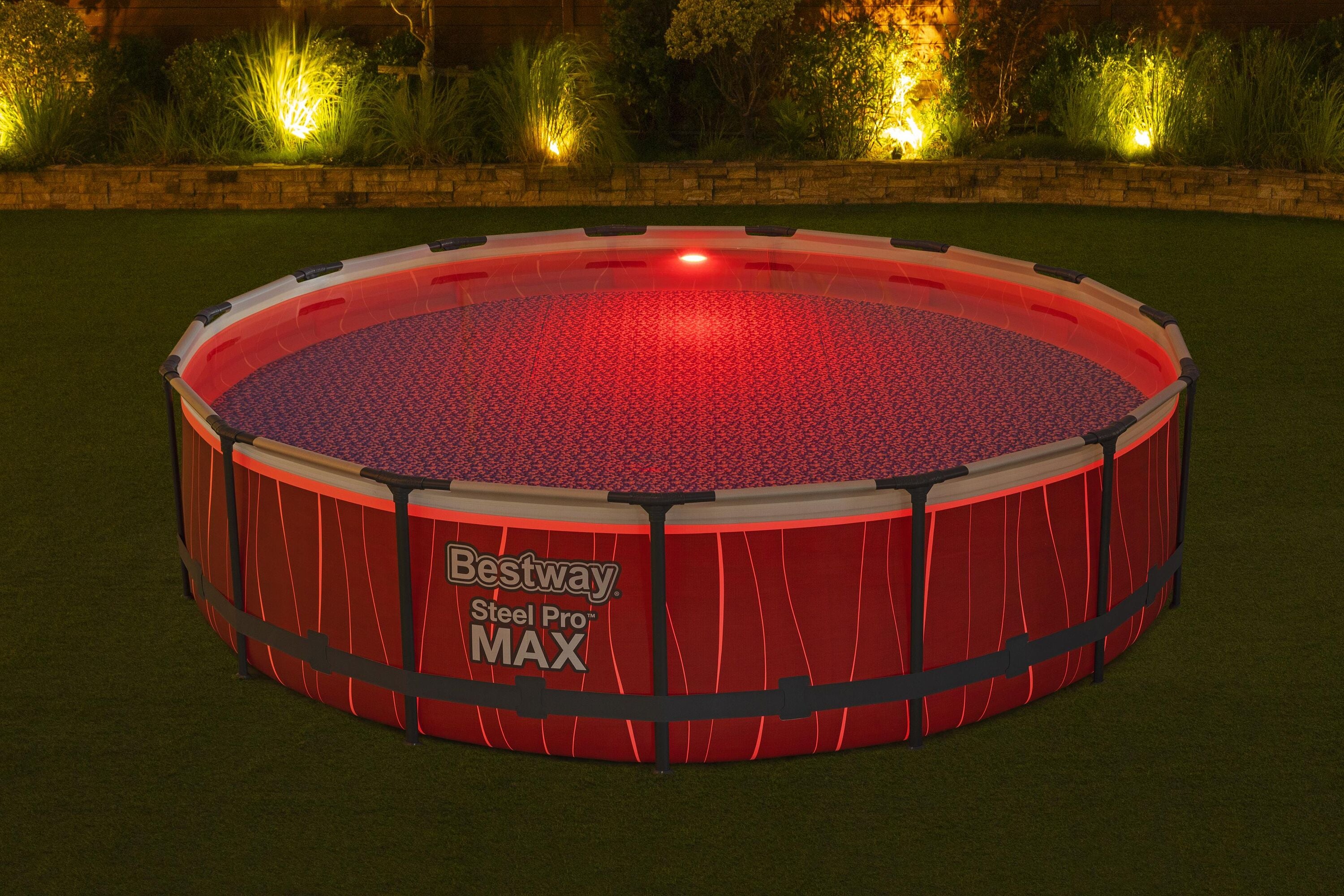 Bestway Frame Pool Set with Filter Pump, Ladder, Cover and Light 4.57 m x 1.07 m