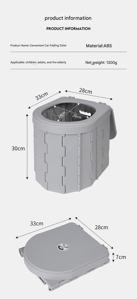 Portable Foldable Toilet Bucket & Trash Can for Outdoor & Camping