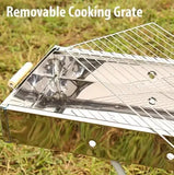 KKF Foldable Portable Barbecue Grill with Chrome-Plated Stand for Camping, Picnics, Outings & Vacations