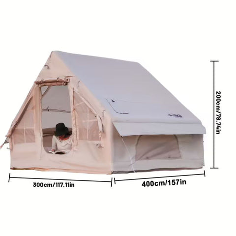 Inflatable Waterproof Family Camping Tent with Manual Air Pump – 6–8 Persons