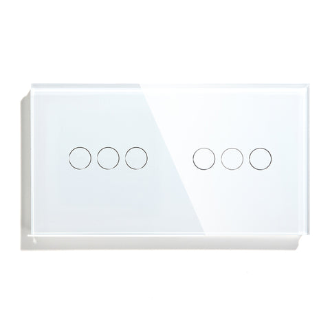 Gopeta, 3+3 Gang Smart Wi-Fi Touch Switch 600W with Glass Panel