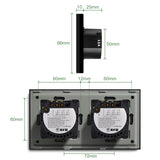 Gopeta, 2+2 Gang Smart Wi-Fi Touch Switch 600W with Glass Panel