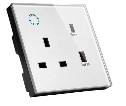 Gopeta, WiFi 13A UK Single Socket with 2 USB Outlets (USB-A & USB-C)
