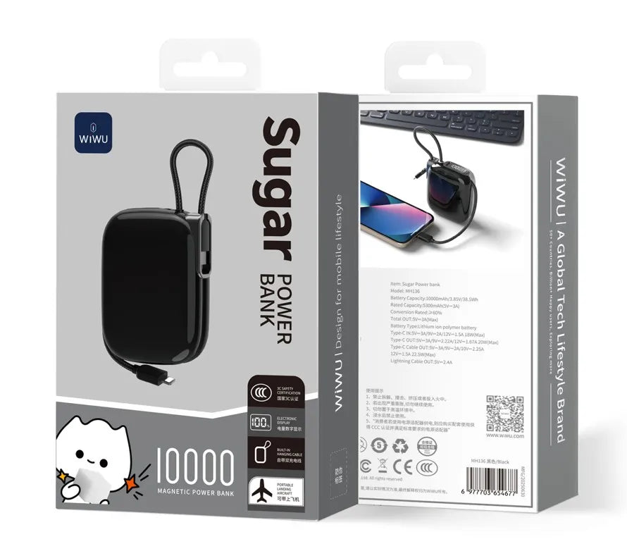 WiWU Powerbank 10000mAH 22.5W Negro