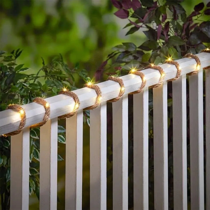 5M Solar LED Rope Decorative Light with 100 LEDs, 8 Lighting Modes, IP67 Waterproof & Auto On/Off Sensor for Outdoor Garden & Balcony Decor
