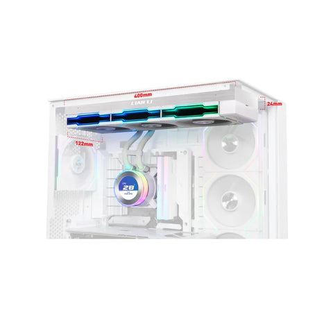 LIAN LI Hydro-Shift II LCD-C 360TL Liquid CPU Cooler with TL Wireless Fans, 2.1" IPS LCD Screen - White