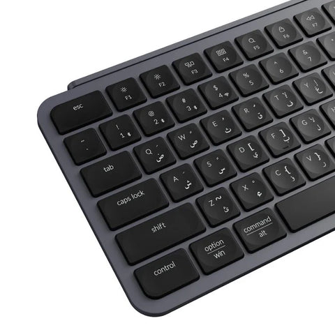 Keychron, B1 Pro Ultra-Slim Wireless 75% ZMK Custom Keyboard for Windows & Mac, English/Arabic - Space Grey