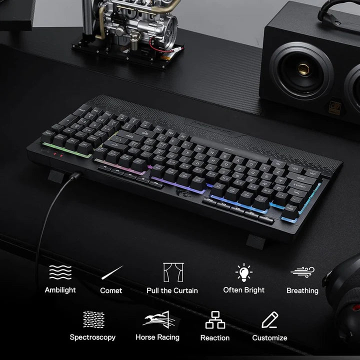 ريدراجون K515، شيفا لوحة مفاتيح ألعاب غشائية RGB سلكية - أسود