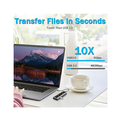 Redragon UCA 4-Port USB-C Hub - Black