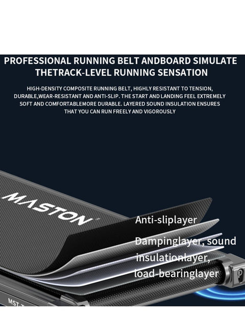 Maston Walking Pad & Running Treadmill, Incline Feature, 2.5 HP Motor, 6km/h Max Speed, 110Kg Capacity