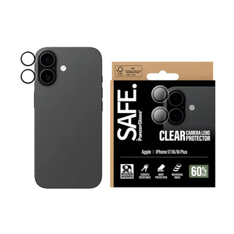 Safe. by PanzerGlass Camera Lens Protector Transparent iPhone 17, 17 Air, 17 Pro, 17 Pro Max