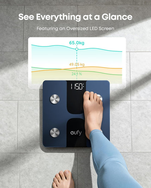 ميزان يوفي T9146K15 الذكي C1 مع بلوتوث، مقياس نسبة الدهون في الجسم، ميزان حمام رقمي لاسلكي، 15 قياسًا