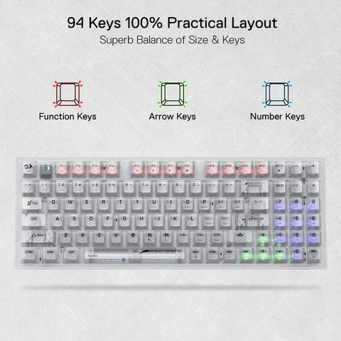 Redragon K658, IRELIA PRO SE 90% 3-Mode Wireless RGB Full Transparent Mechanical Gaming Keyboard