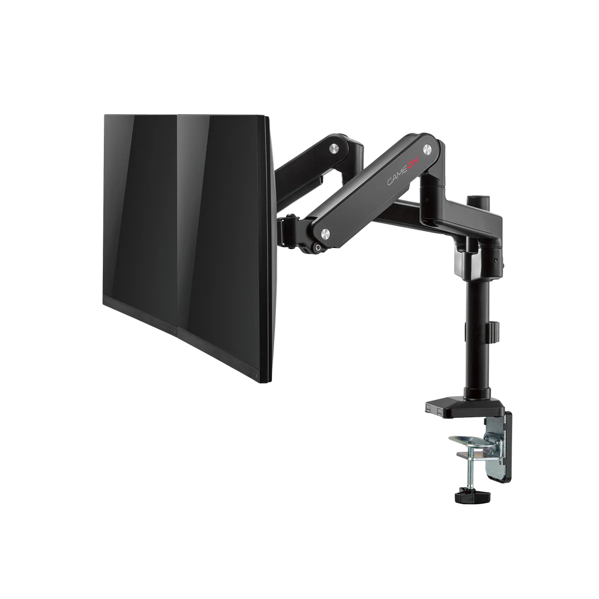 GAMEON GO-2045 Pole-Mounted Gas Spring Dual Monitor Arm, Stand And Mount For Gaming And Office Use, 17" - 32", Each Arm Up To 9 KG - Black