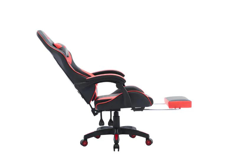 Oartex Model LD034 PVC Gaming Chair With Footrest - Red & Black