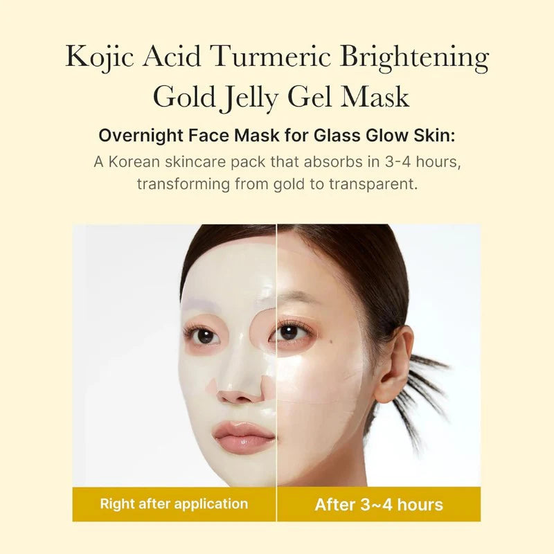 Medicube, Kojic Acid Turmeric Brightening Gel Mask, 4 Pcs