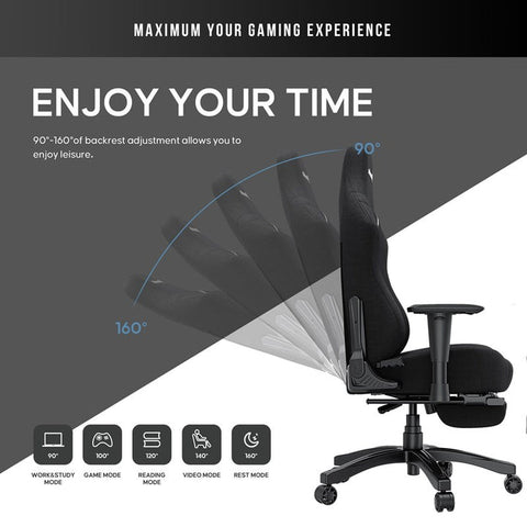 Andaseat Luna Pro with Footrest, Gaming Chair Large , Fabric