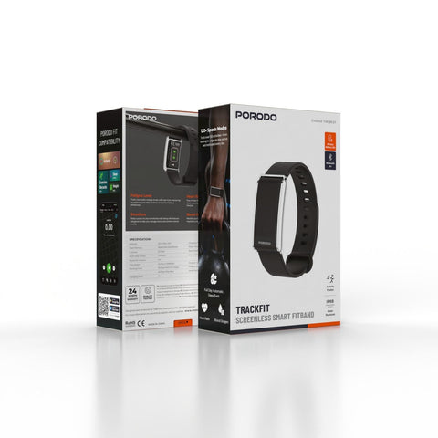 Porodo, Trackfit Screenless Smart Fitband with 30 Day Battery and Health Tracking