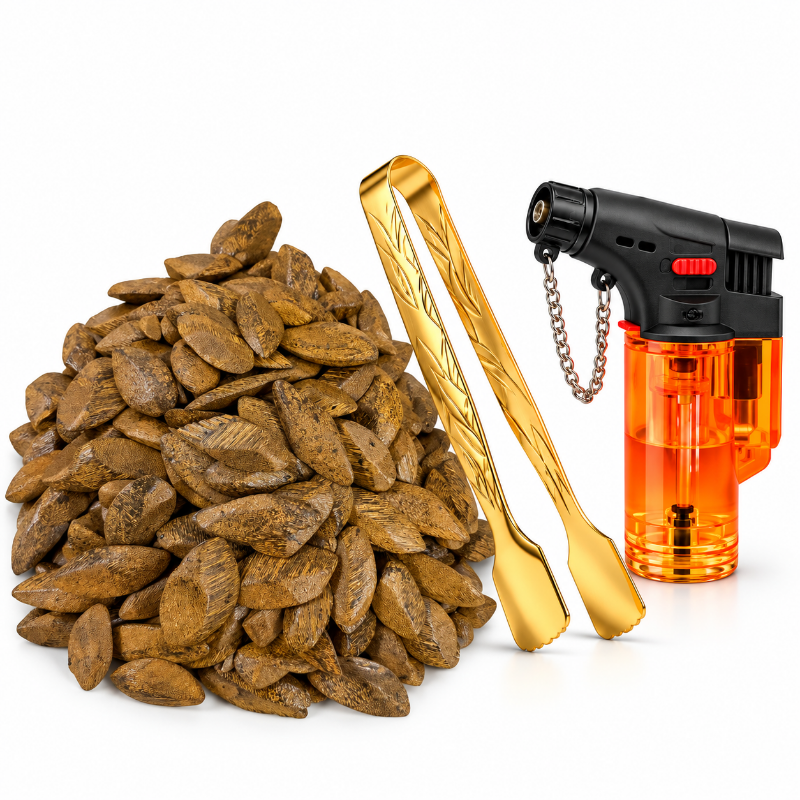 Bundle - Rawad Monasbat Moroky Incense - 1 Tola + Tong + Lighter