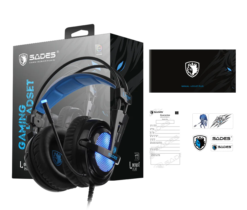 ساديس سماعة الألعاب لوكست بلس + إضاءة آر جي بي SA-904
