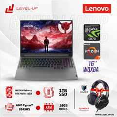 لاب توب الألعاب Lenovo Legion Slim 5 Gen 9 16" WQXGA IPS، 165Hz، CPU Ryzen 7 8845HS، RTX 4070 8GB، RAM 16GB DDR5