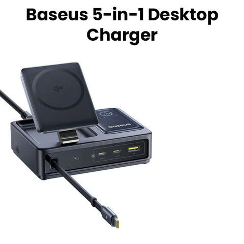 Baseus Nomos Qi2 5-in-1 Desktop Charger 140W - Black