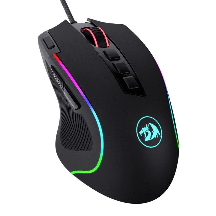 ريدراجون M612، فأرة ألعاب Predator سلكية بصرية RGB بدقة 8000 DPI – أسود