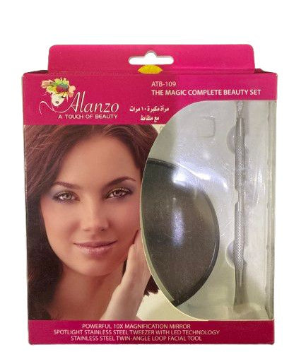 Alanzo – The Magic Complete Beauty Set  – LED Mirror & Stainless Steel Facial Tools