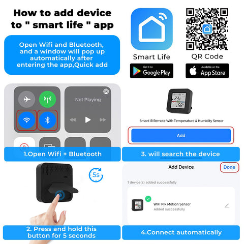 Gopeta, Tuya Smart WiFi Remote Control with Temperature & Humidity Monitor and Screen