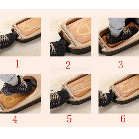 Automatic Mechanical Shoe Cover Dispenser with Foot Pedal Activation and Double Steel Film Cutter