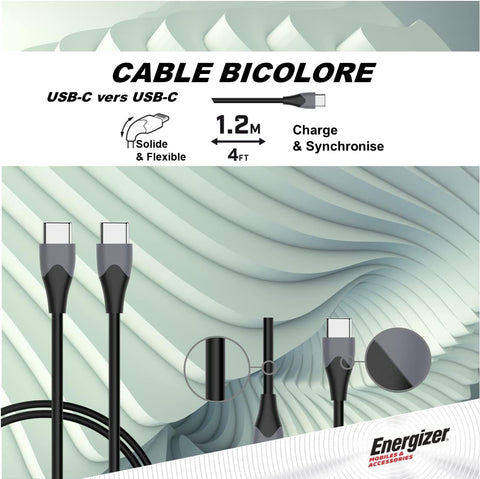 Buy Energizer USB-C/C2.0 Cable, 1.2 m, Black Online in Be3ah Kuwait