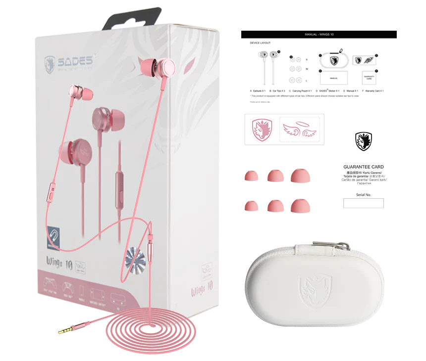 ساديس سماعات الألعاب وينجز 10-SA-610 - اللون الوردي