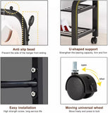 Double Layer Metal Clothes Rack with Wheels