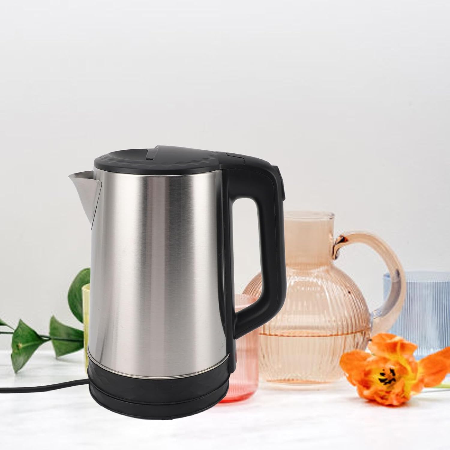 PURE Stainless Steel Electric Kettle with Auto Shut-Off – 2 L, 1500 W
