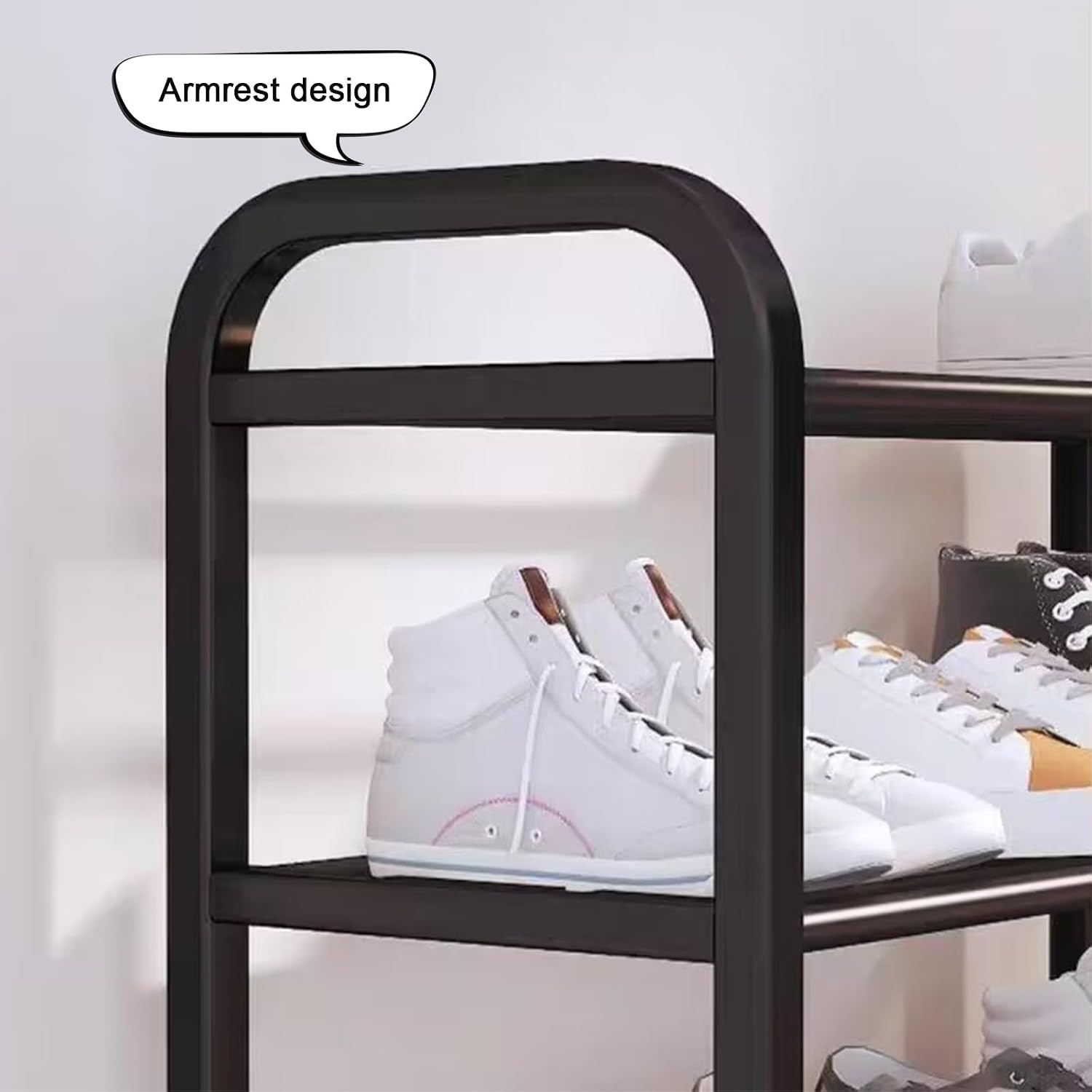 4-Tier Shoe Rack, Free-Standing Portable Shoe Organizer