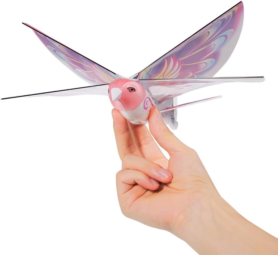 KKF, Electric Rechargeable Flying Space Bird Toy with Realistic Flapping Wings, USB Powered Ornithopter