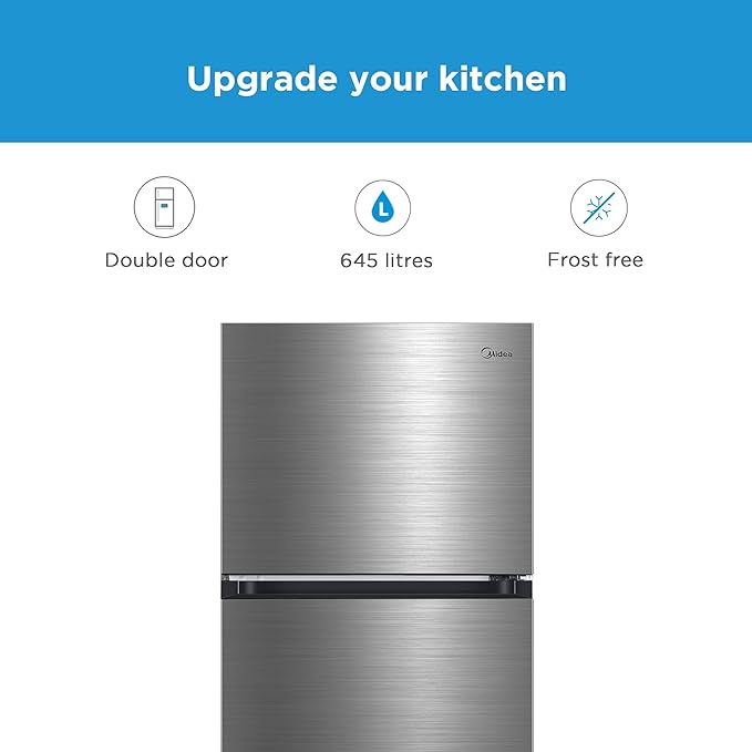 Midea Refrigerator GR 645L / NET 463L Double Door Silver