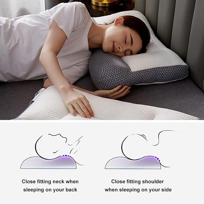 Neck Pillow Super Ergonomic Pillow - Protect Your Neck and Spine,Ergonomic Pillows for Sleeping,Pillow for All Sleeping Positions