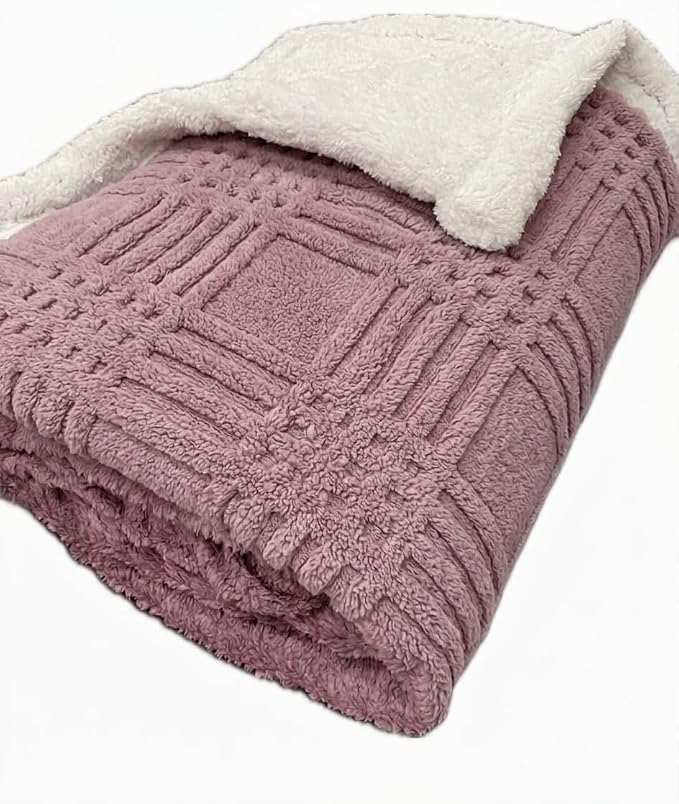 Plaid Embossed Grid Pattern Blanket,Size 200X230 CM