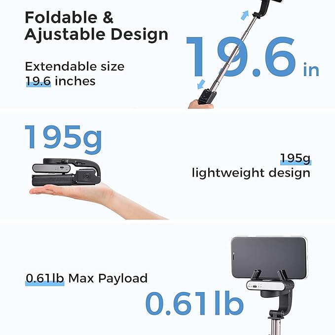 Hohem Smart Selife Tripod Gimbal iSteady Q, Black
