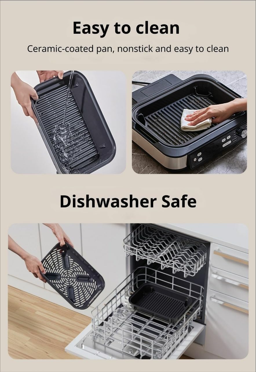 Arshia GM498-3305BS, 10-in-1 Air Fryer Grill Master 1750W – 10L XL Capacity