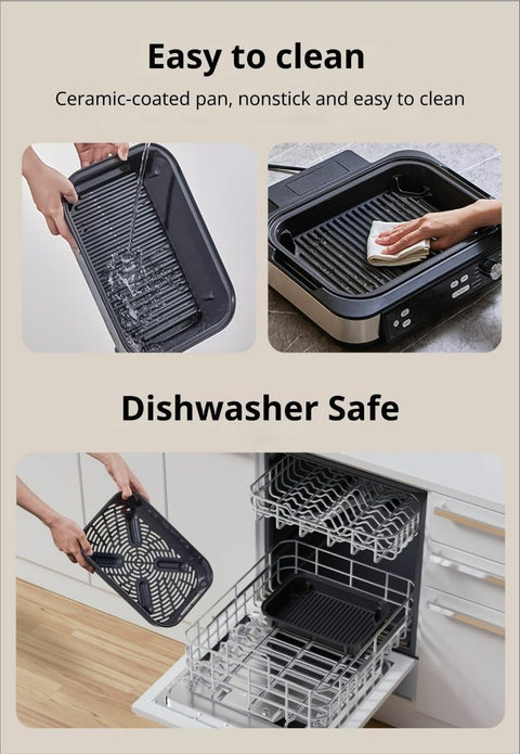 Arshia GM498-3305BS, 10-in-1 Air Fryer Grill Master 1750W – 10L XL Capacity